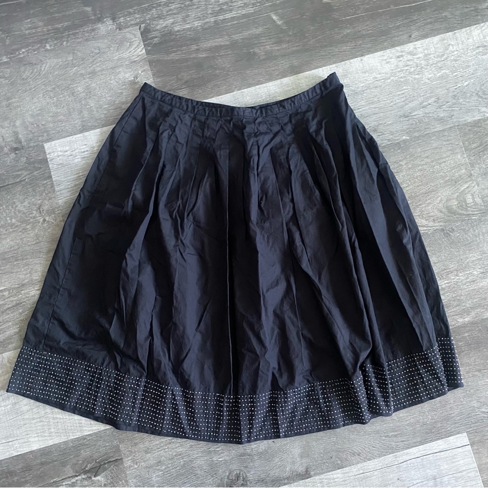 Talbots Vintage Women's Sz 12 Black Sequin Trim pleated Skirt